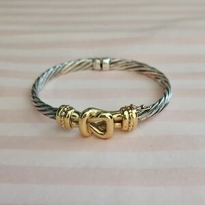 Armand Vahan Style Cable Bracelet 14k Gold And .925 Silver M